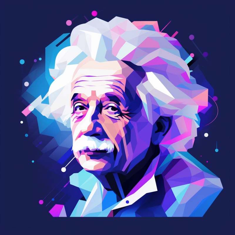 Albert Einstein colorido neon