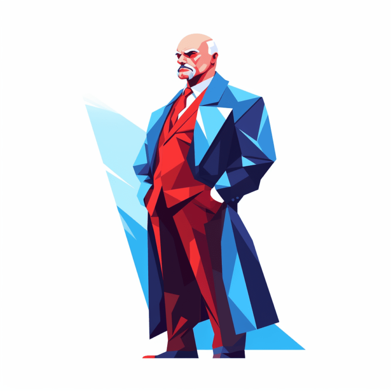 Postura de Lenin, em elementos geométricos