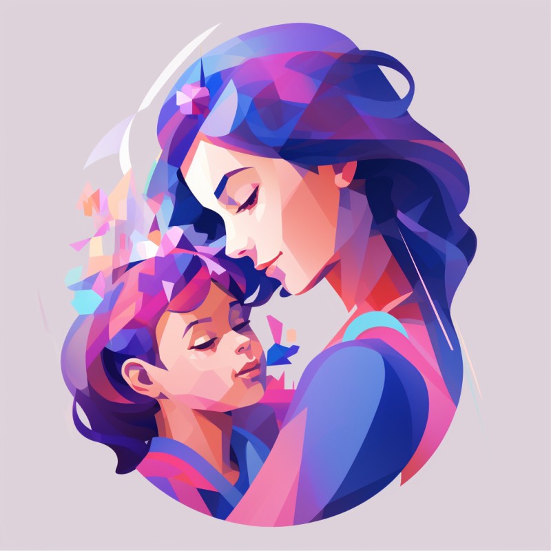 Mãe abraçando sua filha