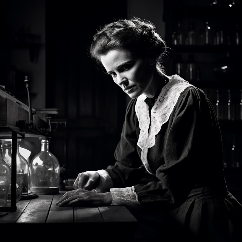 Marie Curie em laboratório