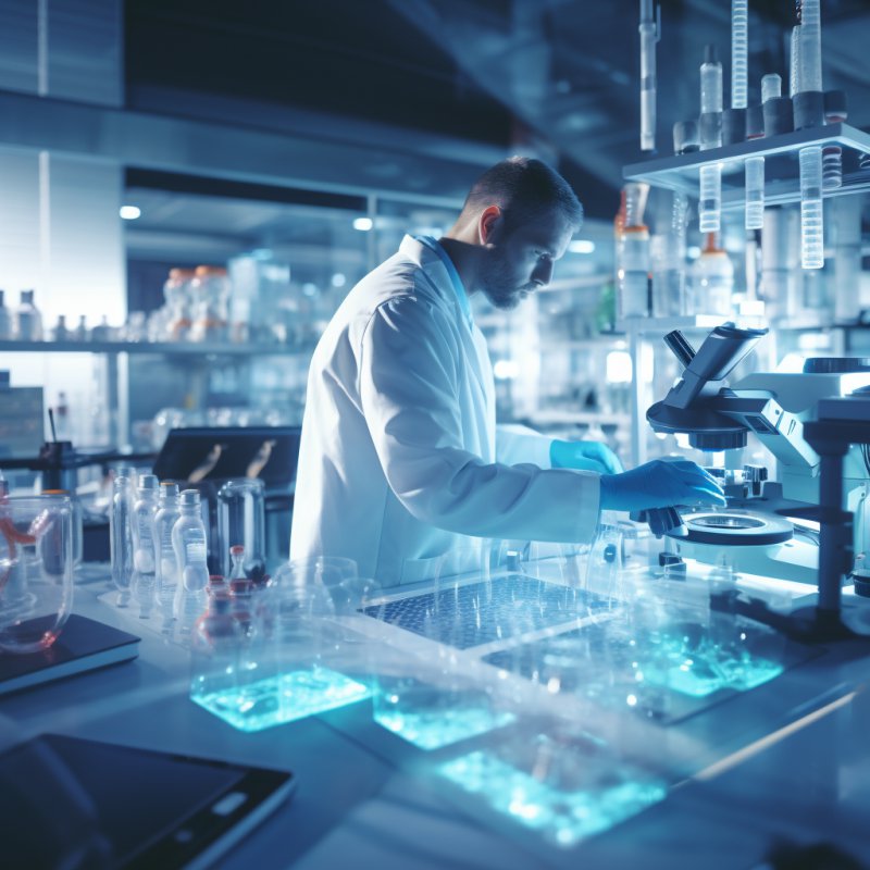Laboratório tecnológico avaliando Testes Genéticos de Câncer