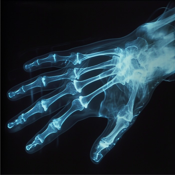 Imagem de mão em raio-x para compreender como funciona o raio x