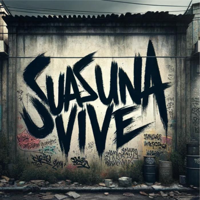 Picho em muro sobre Ariano Suasuna, ícone da literatura contemporânea brasileira, com as palavras: Suasuna Vive.