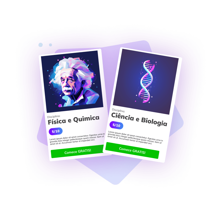 Cards com Einsten e espiral de DNA