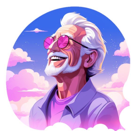 Homem de óculos colorido sorrindo