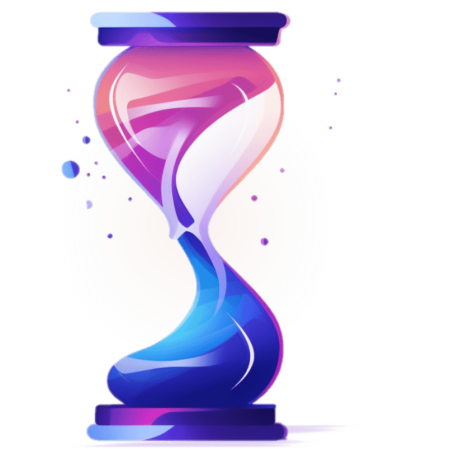 Ampulheta em azul e rosa